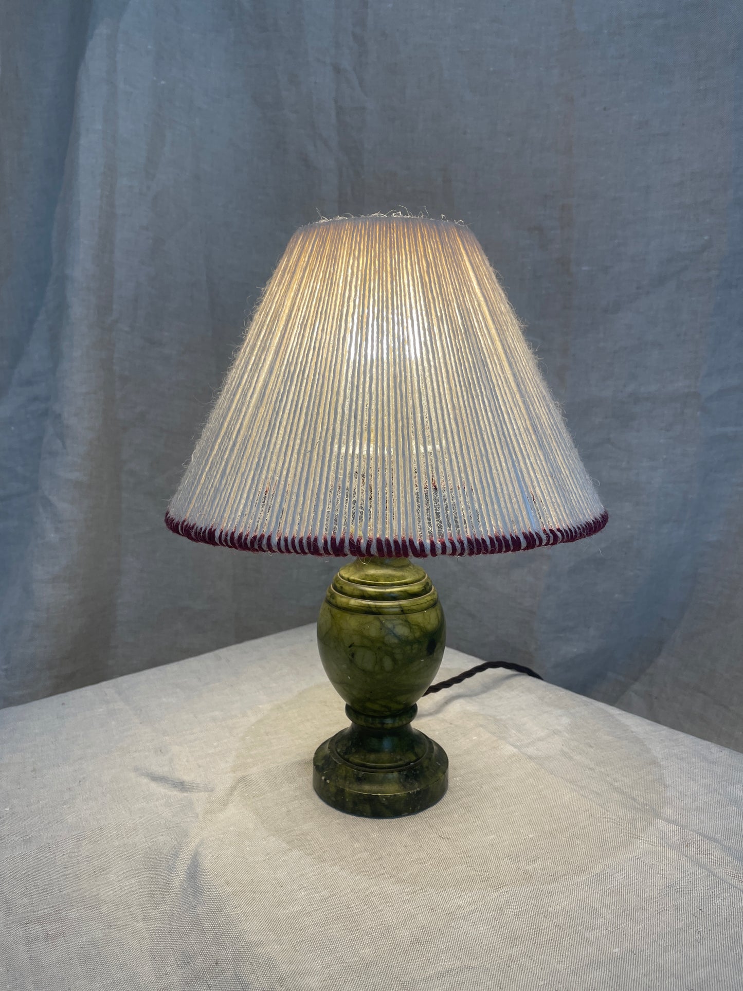Small Green marble table lamp