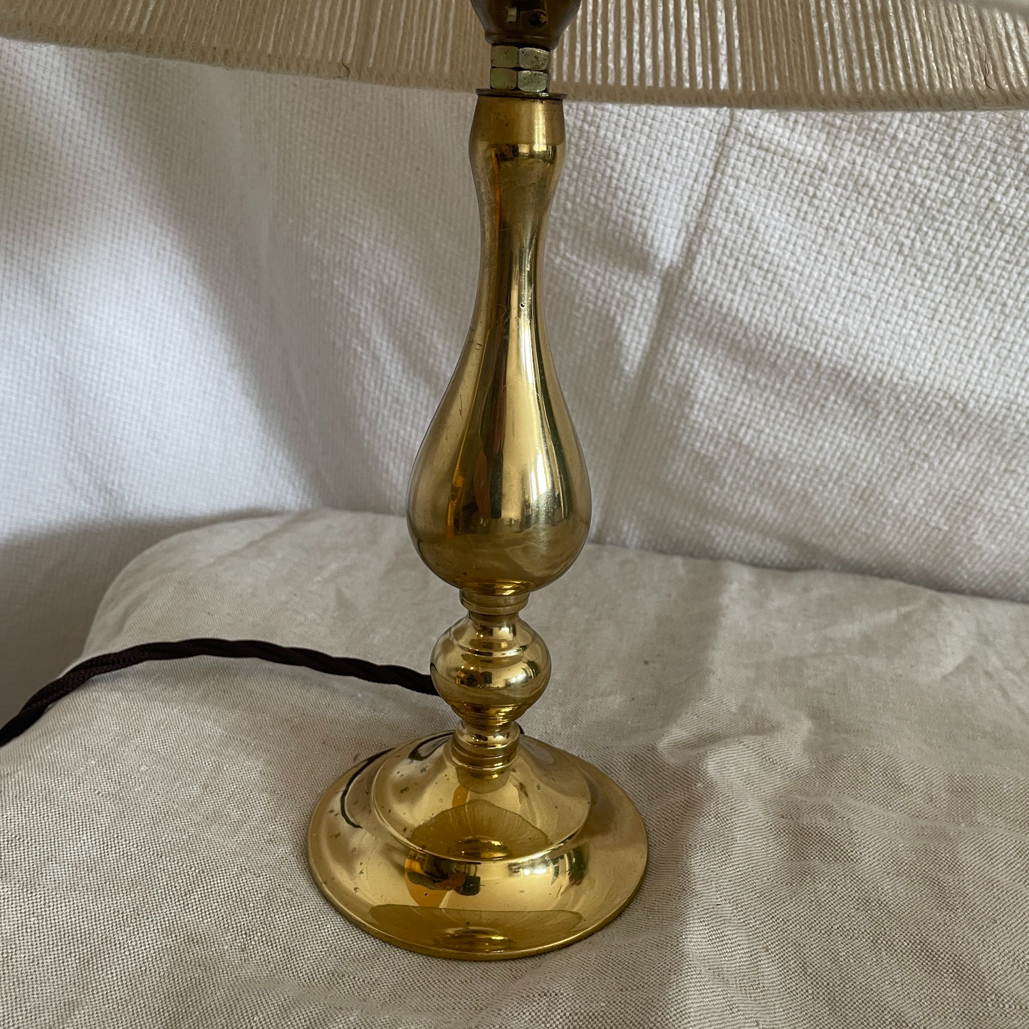 Pair of vintage brass table lamps