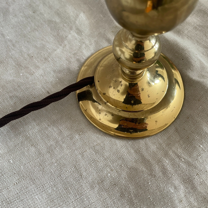 Pair of antiqued brass droplet lights